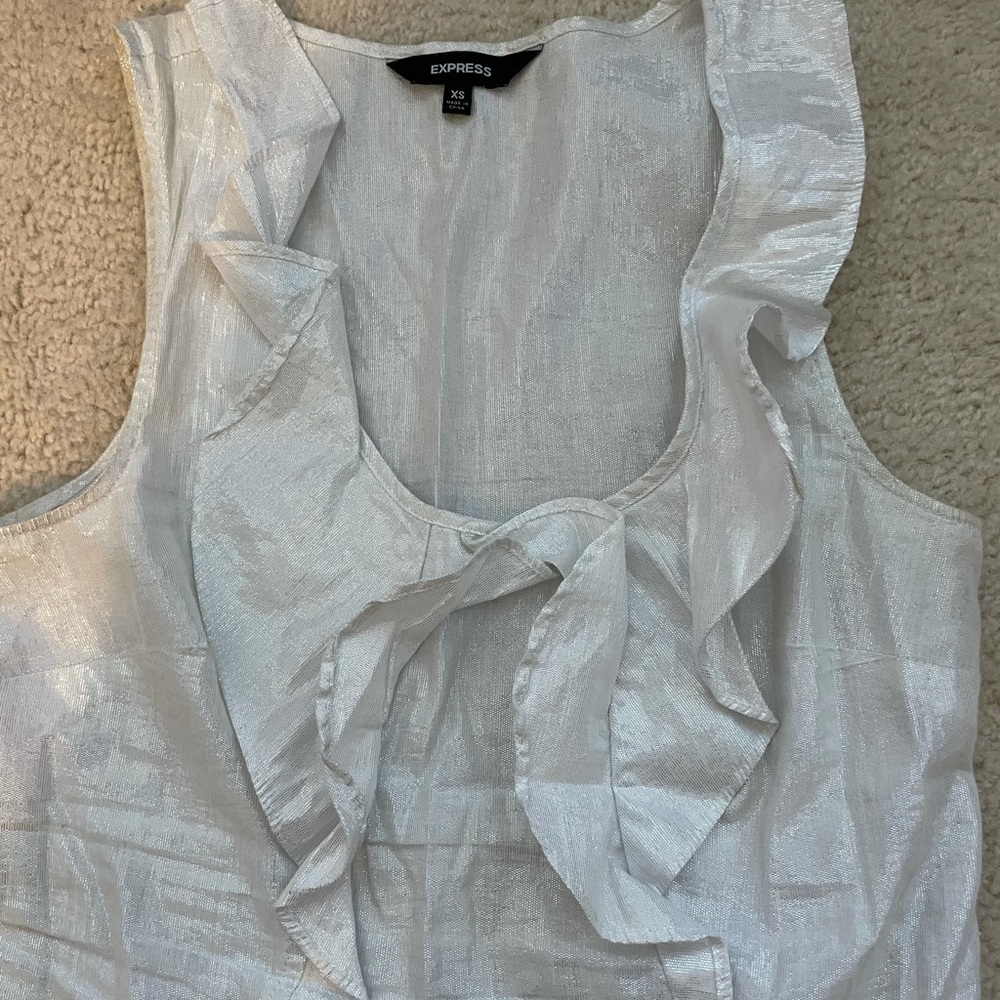 Express | Reflective Ruffle Top - image 4